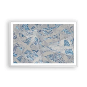 Plakat w białej ramie - W szaroniebieskim labiryncie - 91x61 cm