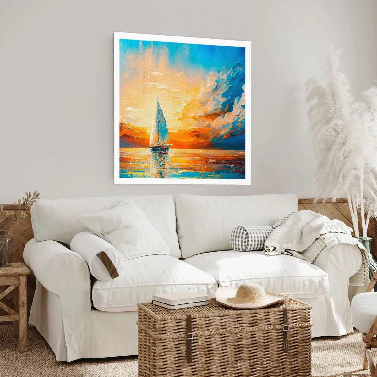 Plakat - Żegluga w złocie - 60x60 cm