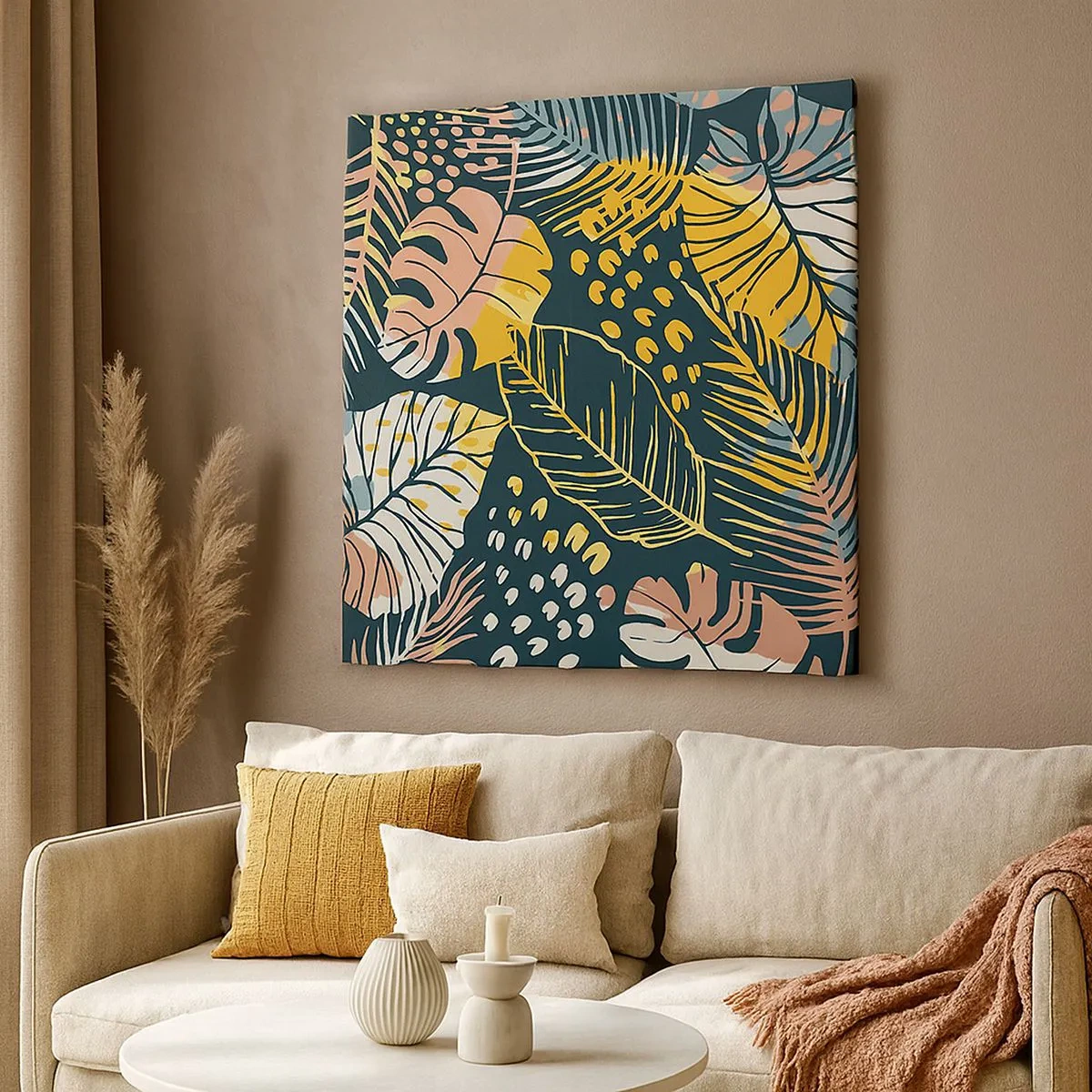 Obraz na płótnie - Liściasta fantazja - 30x30 cm