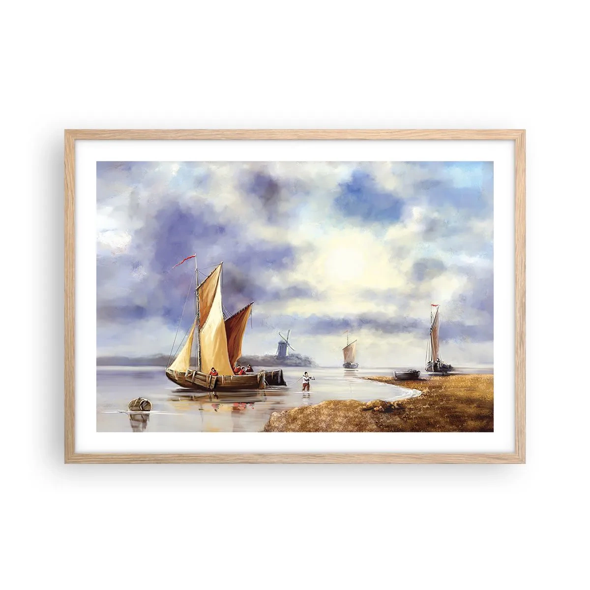 Plakat w ramie jasny dąb - Powrót żeglarzy - 70x50 cm
