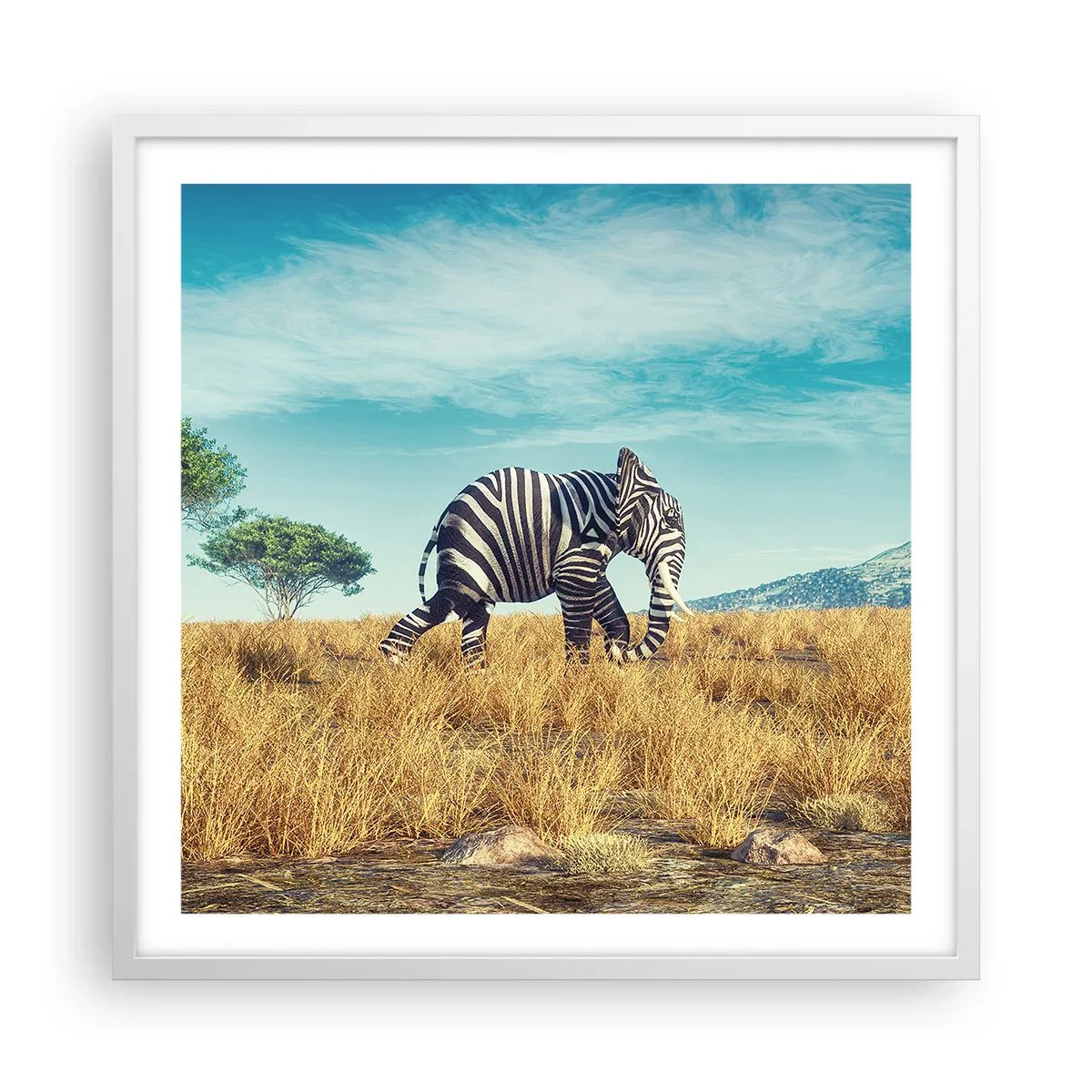 Plakat w białej ramie - Szarość już niemodna - 60x60 cm