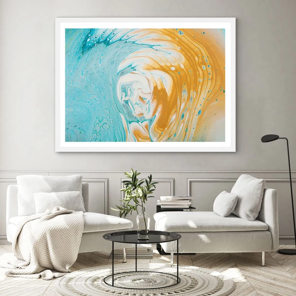 Plakat w białej ramie - Pastelowy wir - 40x30 cm