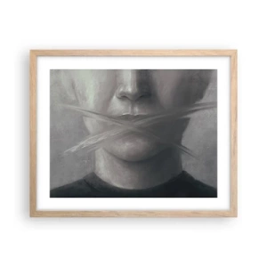 Plakat w ramie jasny dąb - Ani słowa - 50x40 cm