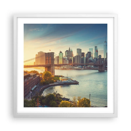 Plakat w białej ramie - Wielkomiejski świt - 50x50 cm