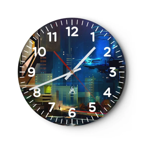 Zegar ścienny - W niedalekiej przyszłości - 30x30 cm