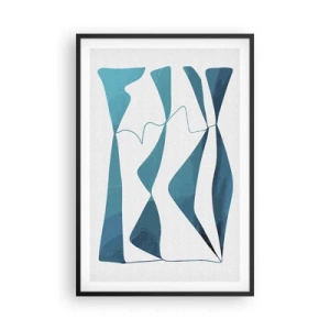 Plakat w czarnej ramie - Abstrakcja: turkusowy związek - 61x91 cm