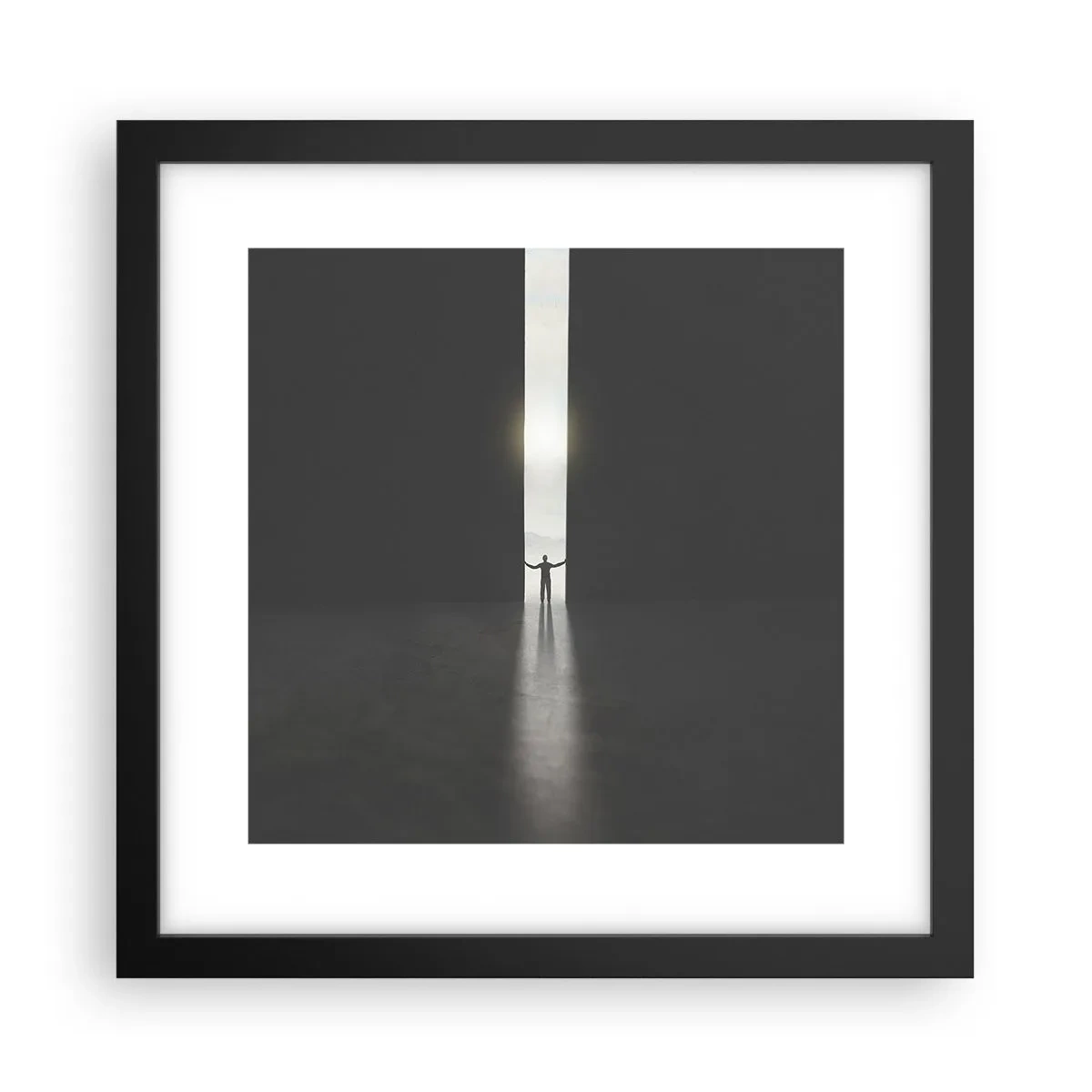 Plakat w czarnej ramie - Krok do jasnej przyszłości - 30x30 cm