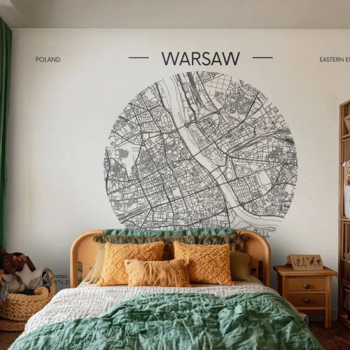 Fototapeta na wymiar Premium Canvas - Anatomia Warszawy - Mapa, Warszawa, Polska