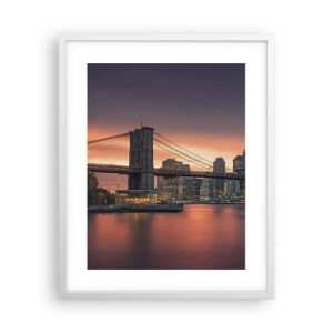 Plakat w białej ramie - Zatopione w  liliowej ciszy - 40x50 cm