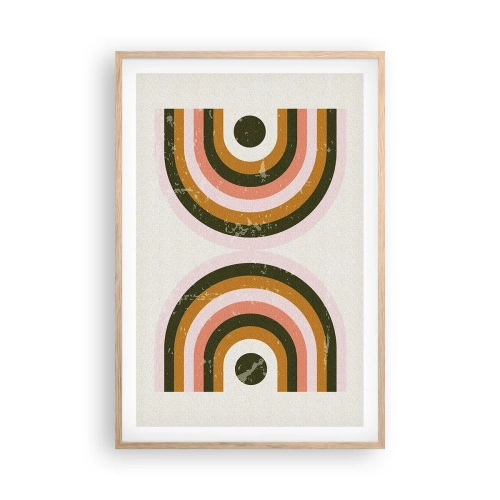 Plakat w ramie jasny dąb - Abstrakcja bliźniacza - 61x91 cm