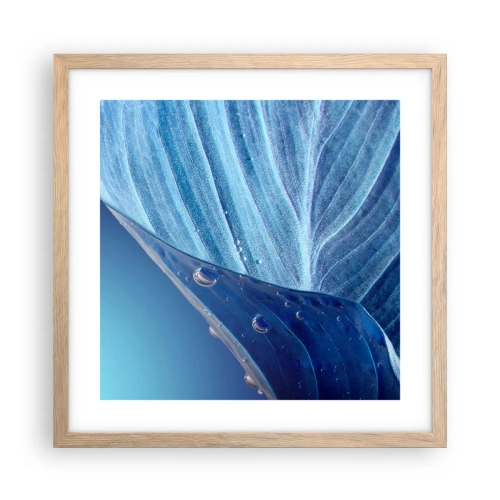 Plakat w ramie jasny dąb - Ukryte krople błękitu - 40x40 cm