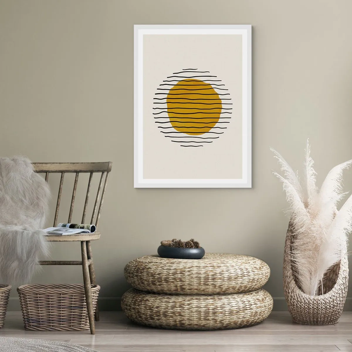 Plakat w białej ramie - Abstrakcja drżąca od żaru - 70x100 cm
