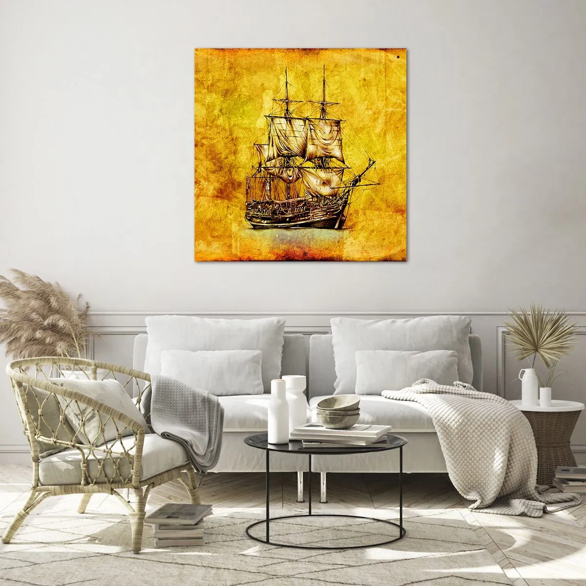 Obraz na szkle - Kierunek Tortuga! - 70x70 cm