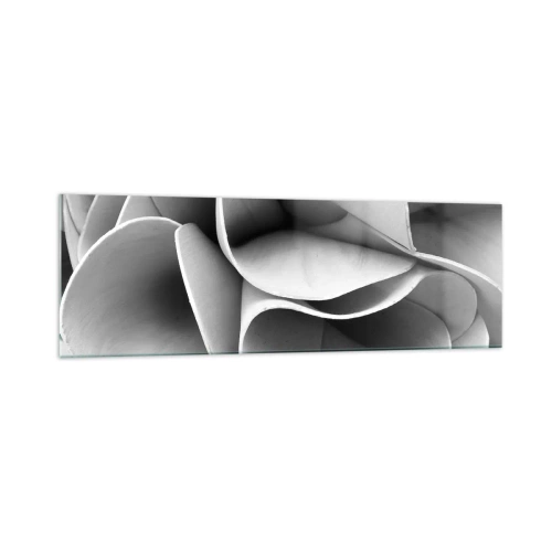 Obraz na szkle - Czarno-białe detale abstrakcyjnych form - 160x50cm - Dzieje się w przestrzeni - Nowoczesna dekoracja ścienna do salonu i sypialni ARTTOR