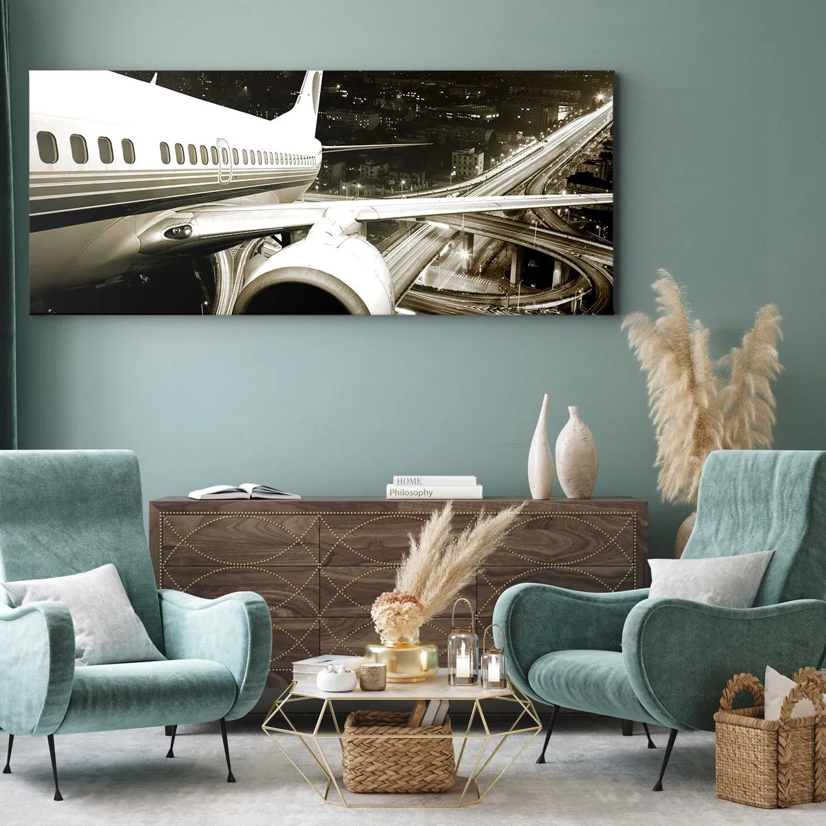 Obraz na płótnie - Wzlecieć w noc - 100x40 cm