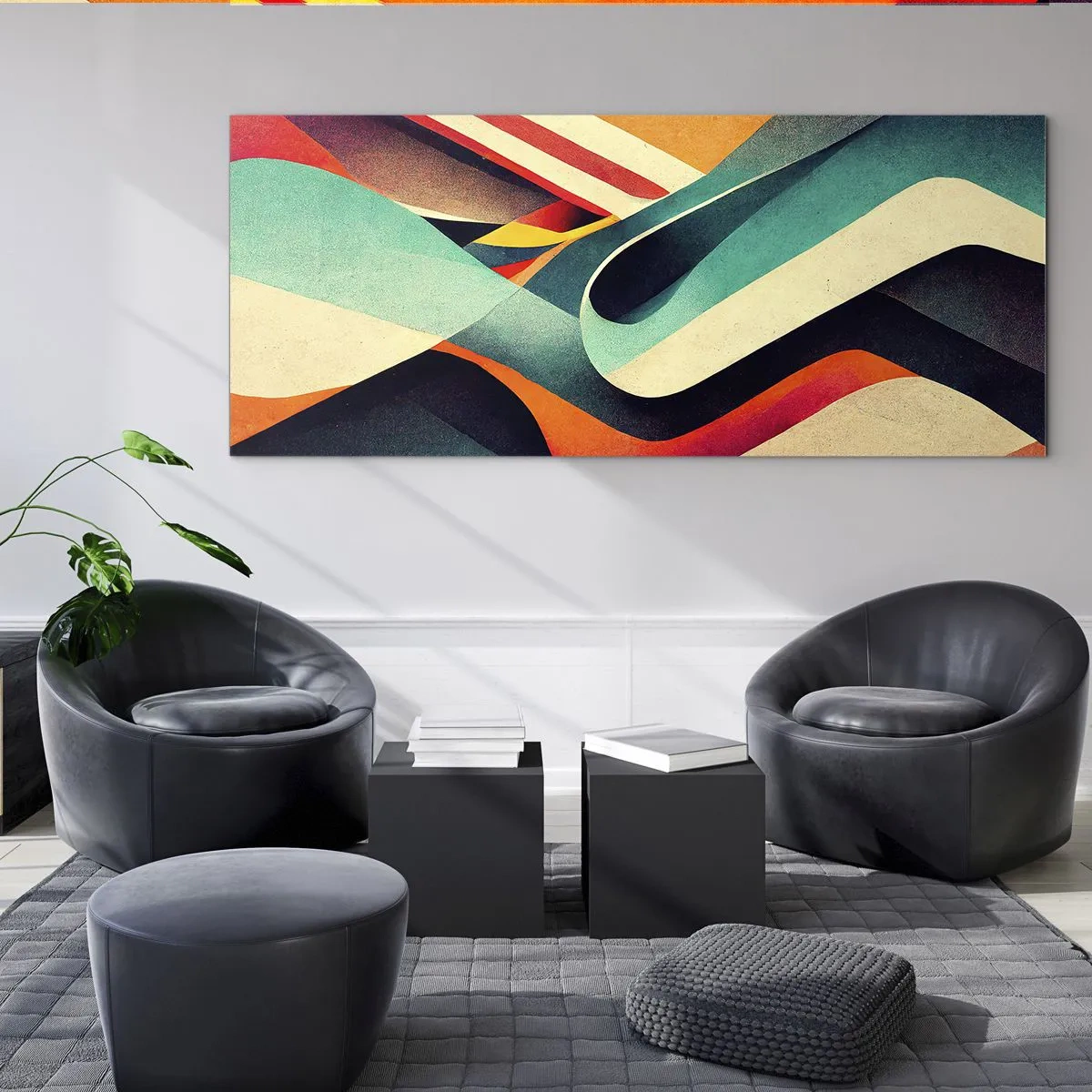 Obraz na szkle - Kompozycja intensywna - 100x40 cm