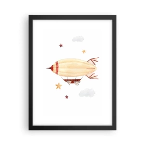 Plakat w czarnej ramie - Powietrzny statek - 30x40 cm