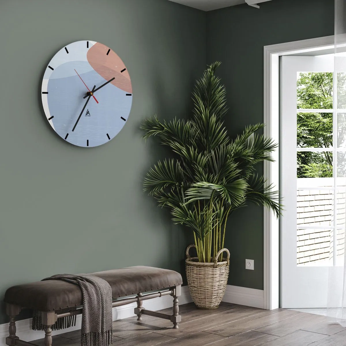 Zegar ścienny - Pastelowe związki - 40x40 cm