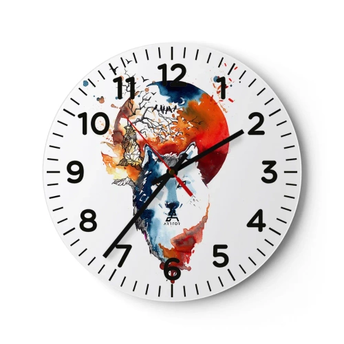 Zegar ścienny - Nos w nos z nocą - 40x40 cm