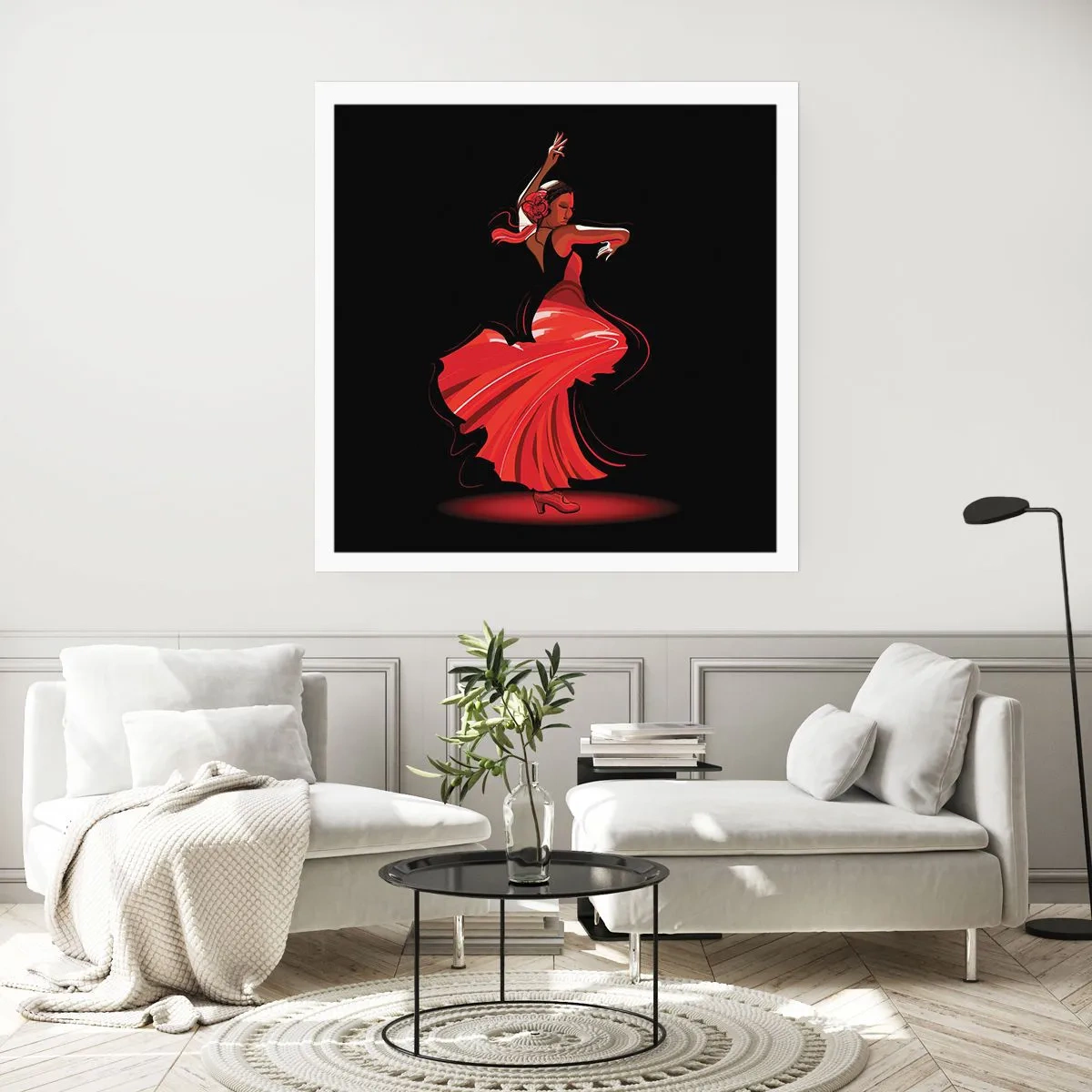 Plakat - Ognisty duch flamenco - 40x40 cm