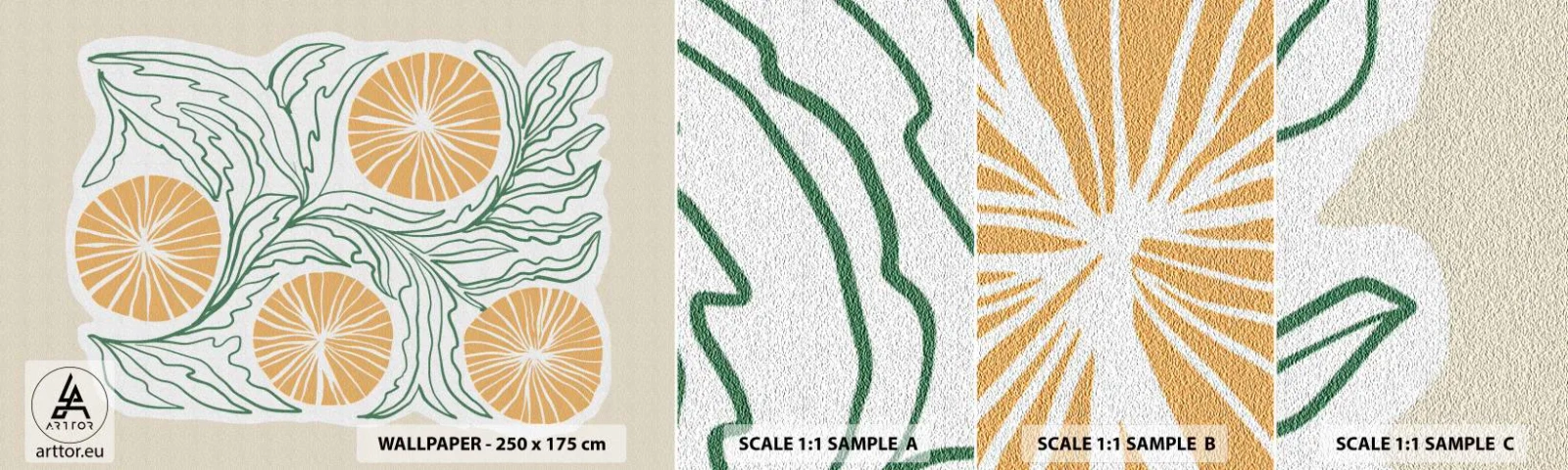 Fototapeta Próbka Samoprzylepna Deluxe Sticker - Etnicznie z nutą abstrakcji - Boho, Cytryna, Minimalizm - 100x30 cm