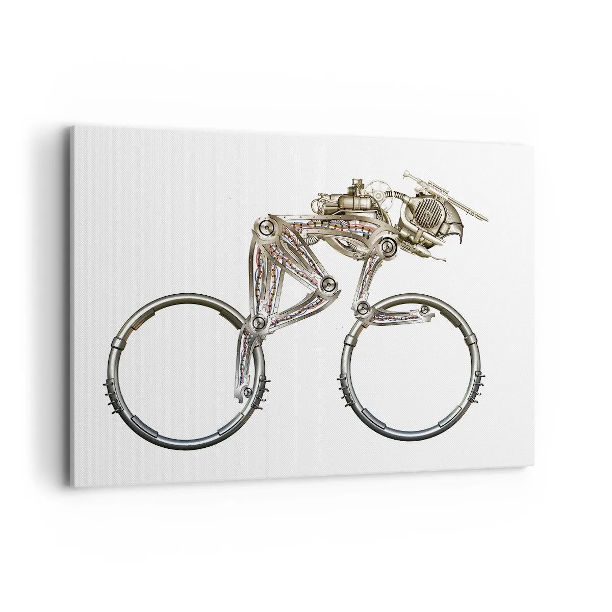 Obraz na płótnie - Mechaniczny rower o futurystycznym designie - 100x70cm - Wspaniała maszyna - Nowoczesna dekoracja ścienna do salonu, kuchni i sypialni ARTTOR