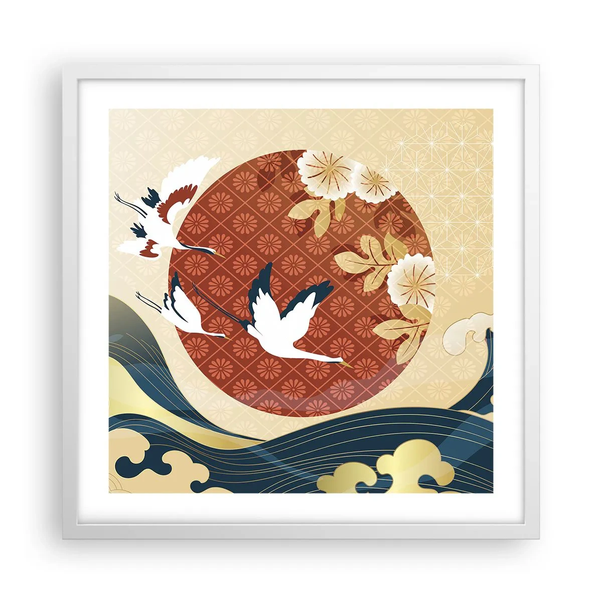 Plakat w białej ramie - Japońska baśń - 50x50 cm