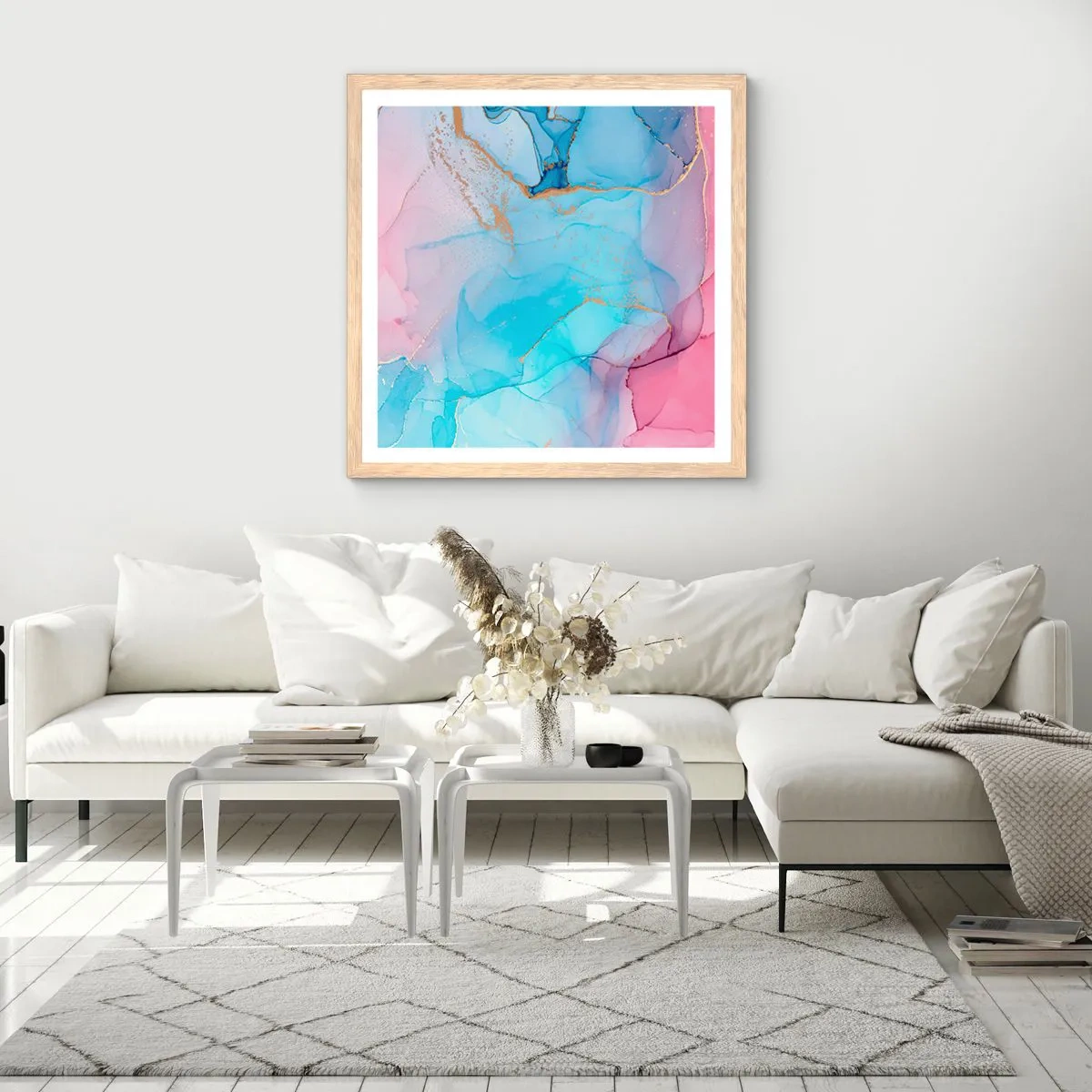 Plakat w ramie jasny dąb - Spotkanie i przenikanie - 40x40 cm