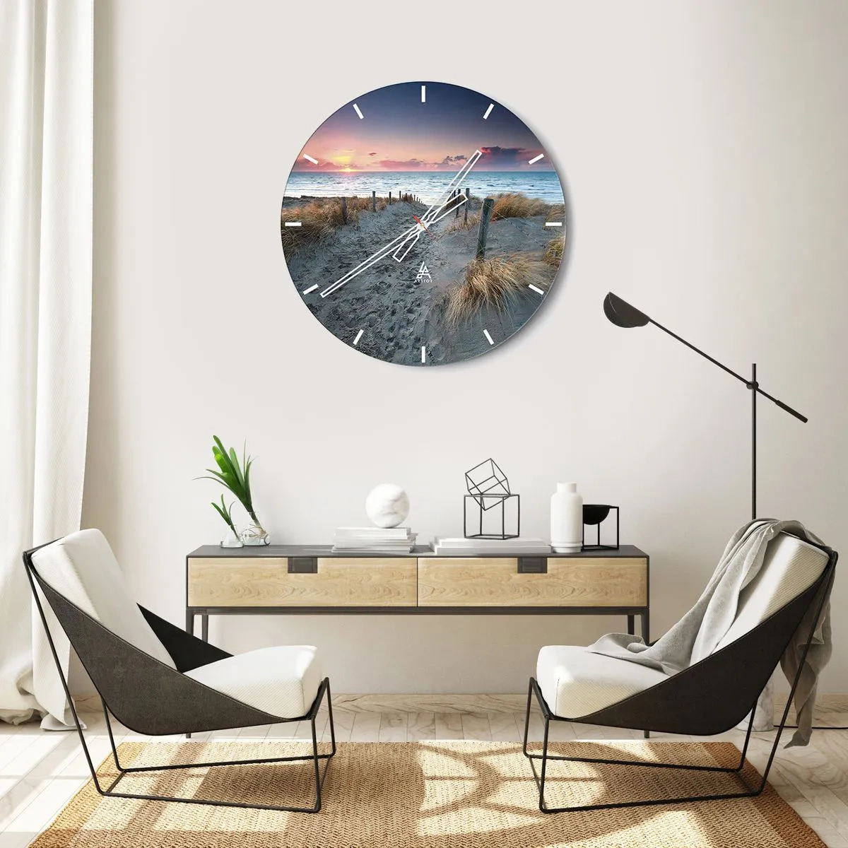 Zegar ścienny - Rozlałeś tęczę blasków promienistą… - 40x40 cm