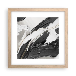 Plakat w ramie jasny dąb - Abstrakcja z rozmachem - 30x30 cm