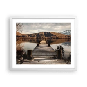 Plakat w białej ramie - Pejzaż w ciszy - 50x40 cm