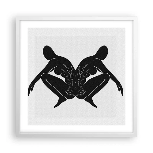 Plakat w białej ramie - Wspólna dusza - 50x50 cm