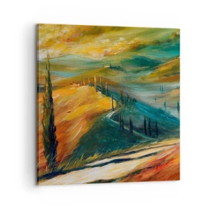 Obraz na płótnie - Toskański pejzaż - 60x60 cm