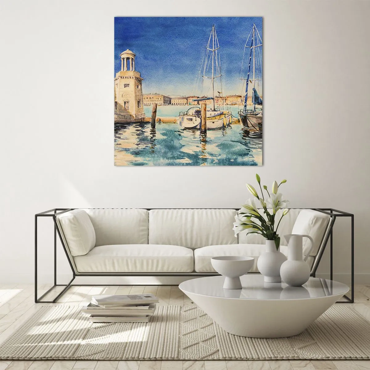 Obraz na szkle - Słoneczna laguna - 70x70 cm