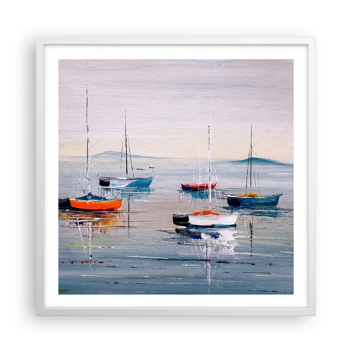 Plakat w białej ramie - Zasłużony odpoczynek - 60x60 cm
