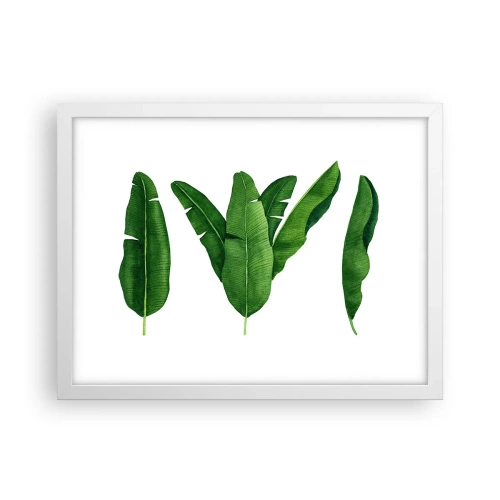 Plakat w białej ramie - Zielona symetria - 40x30 cm