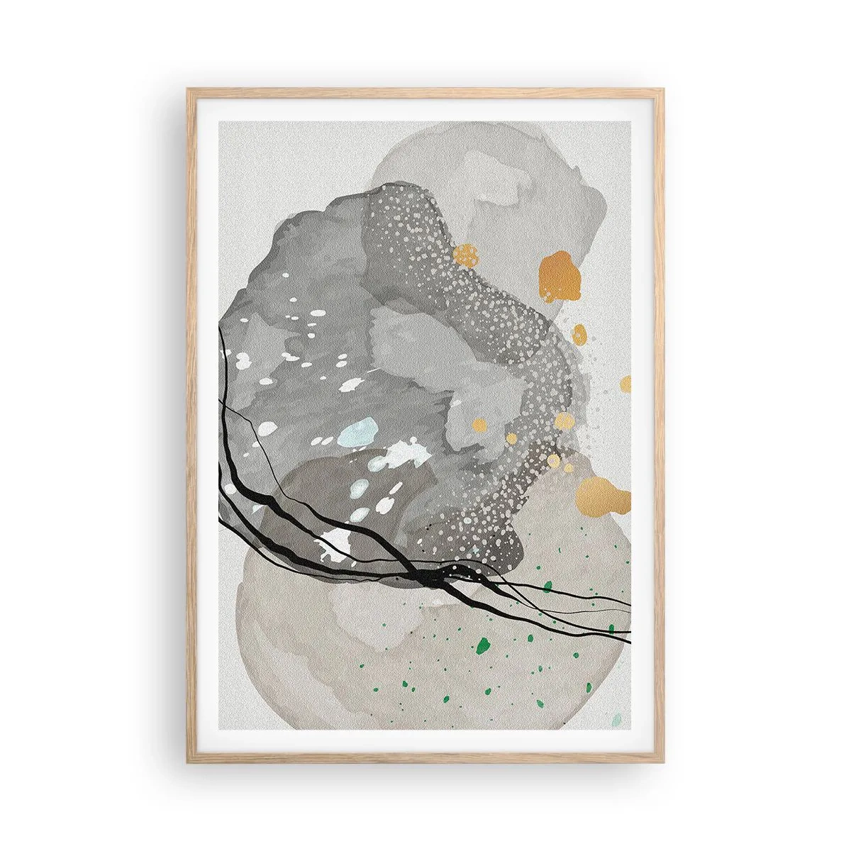 Plakat w ramie jasny dąb - Kompozycja organiczna - 70x100 cm