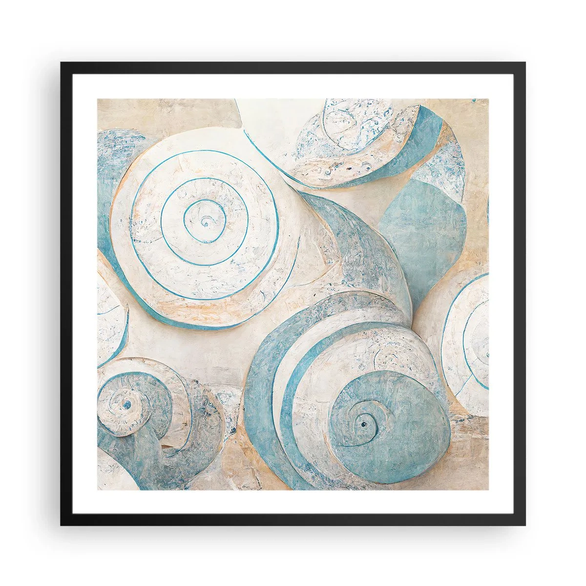 Plakat w czarnej ramie - Co kryje muszla? - 60x60 cm