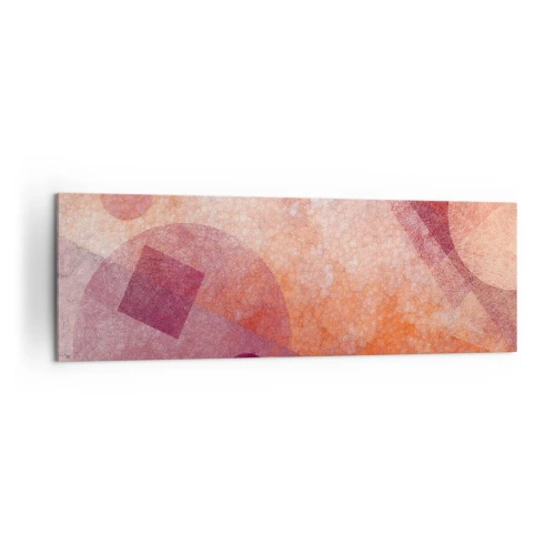 Obraz na płótnie - Abstrakcyjne kształty geometryczne w pastelowych odcieniach różu - 160x50cm - Przekształcenia geometryczne w różu - Nowoczesna dekoracja ścienna do salonu i sypialni ARTTOR