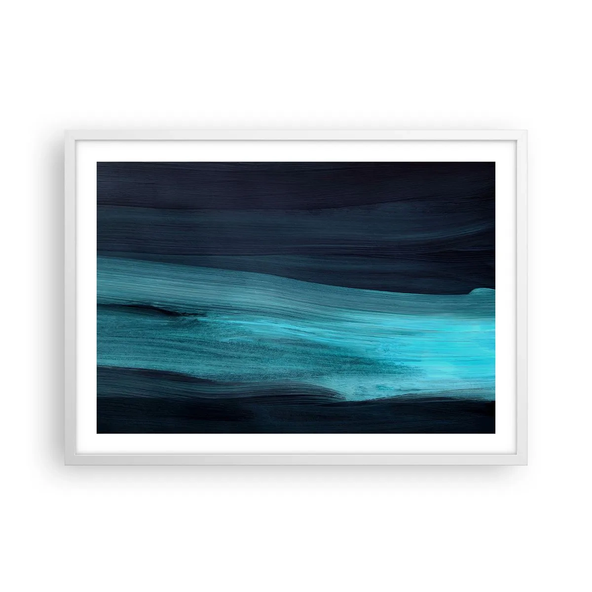 Plakat w białej ramie - Popłyń z nurtem - 70x50 cm