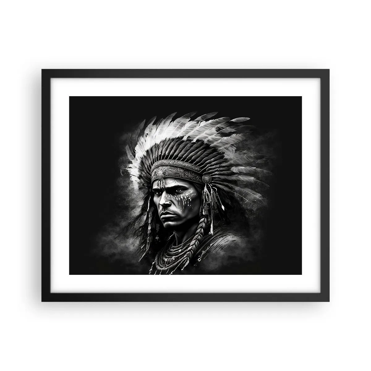 Plakat w czarnej ramie - Wódz i wojownik - 50x40 cm