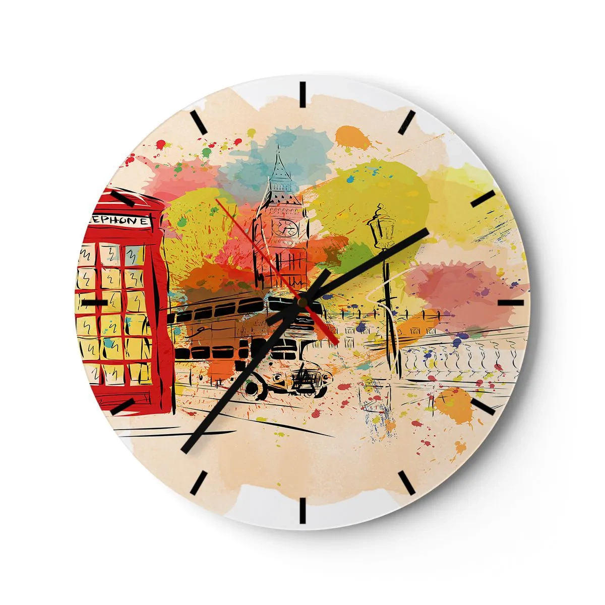 Zegar ścienny - Miasto rozmaitości - 40x40 cm