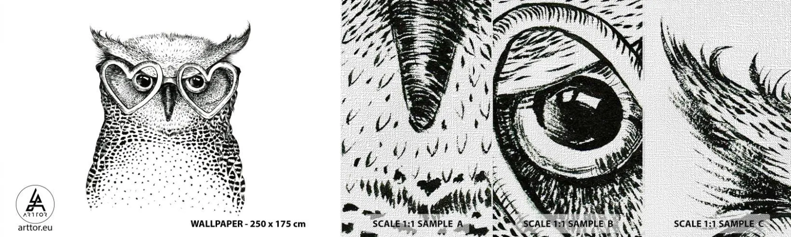 Fototapeta Próbka Premium Canvas - Mądrze i z miłością - Sowa, Dla Dzieci, Zwierzęta - 100x30 cm