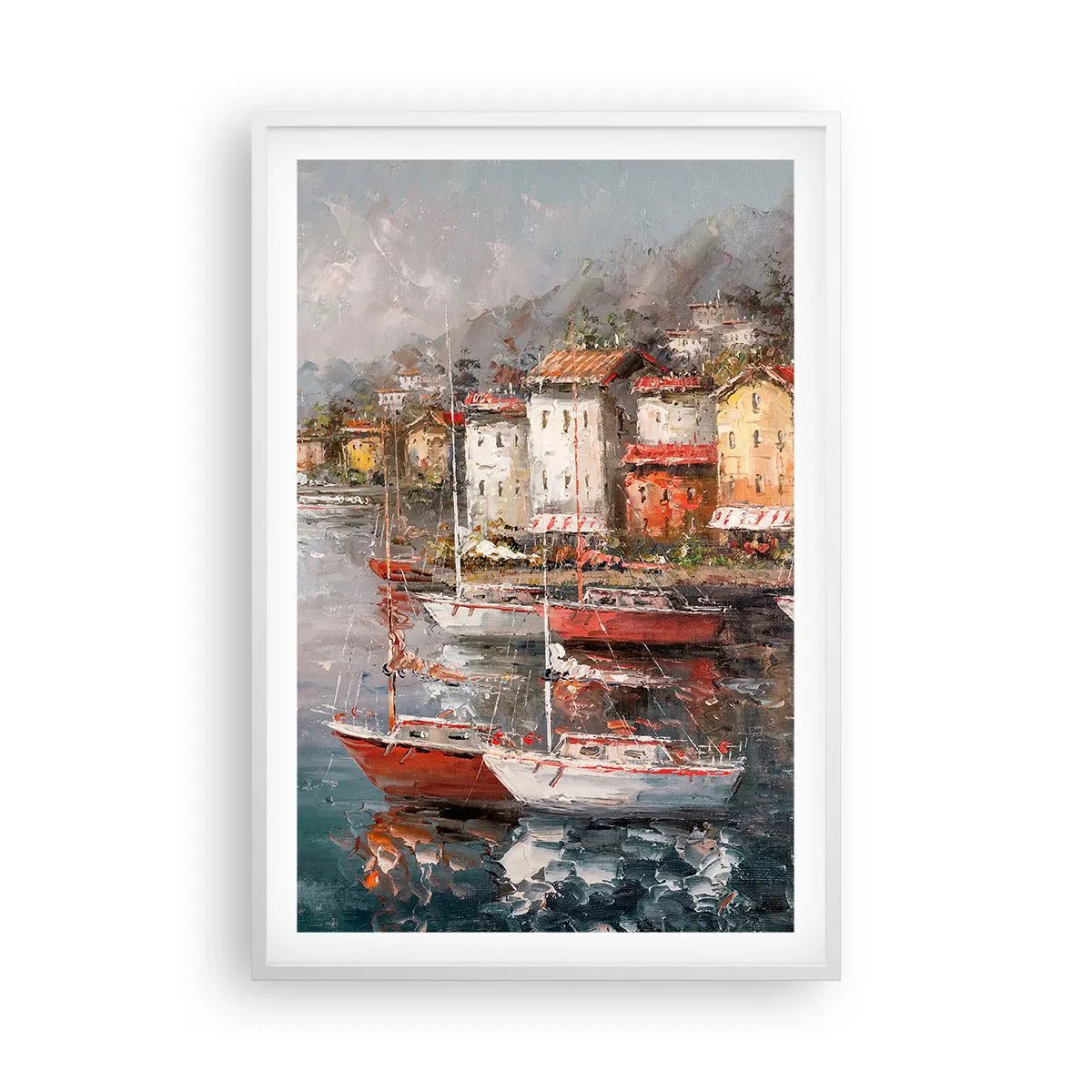 Plakat w białej ramie - Romantyczna przystań - 61x91 cm