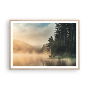 Plakat w ramie jasny dąb - Narodziny dnia - 100x70 cm