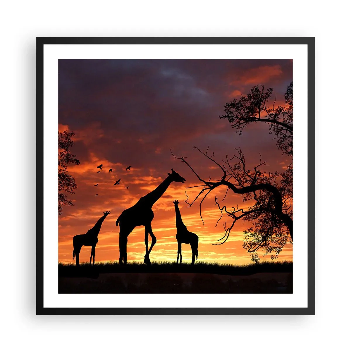 Plakat w czarnej ramie - Mała kolacja w gronie najbliższych - 60x60 cm