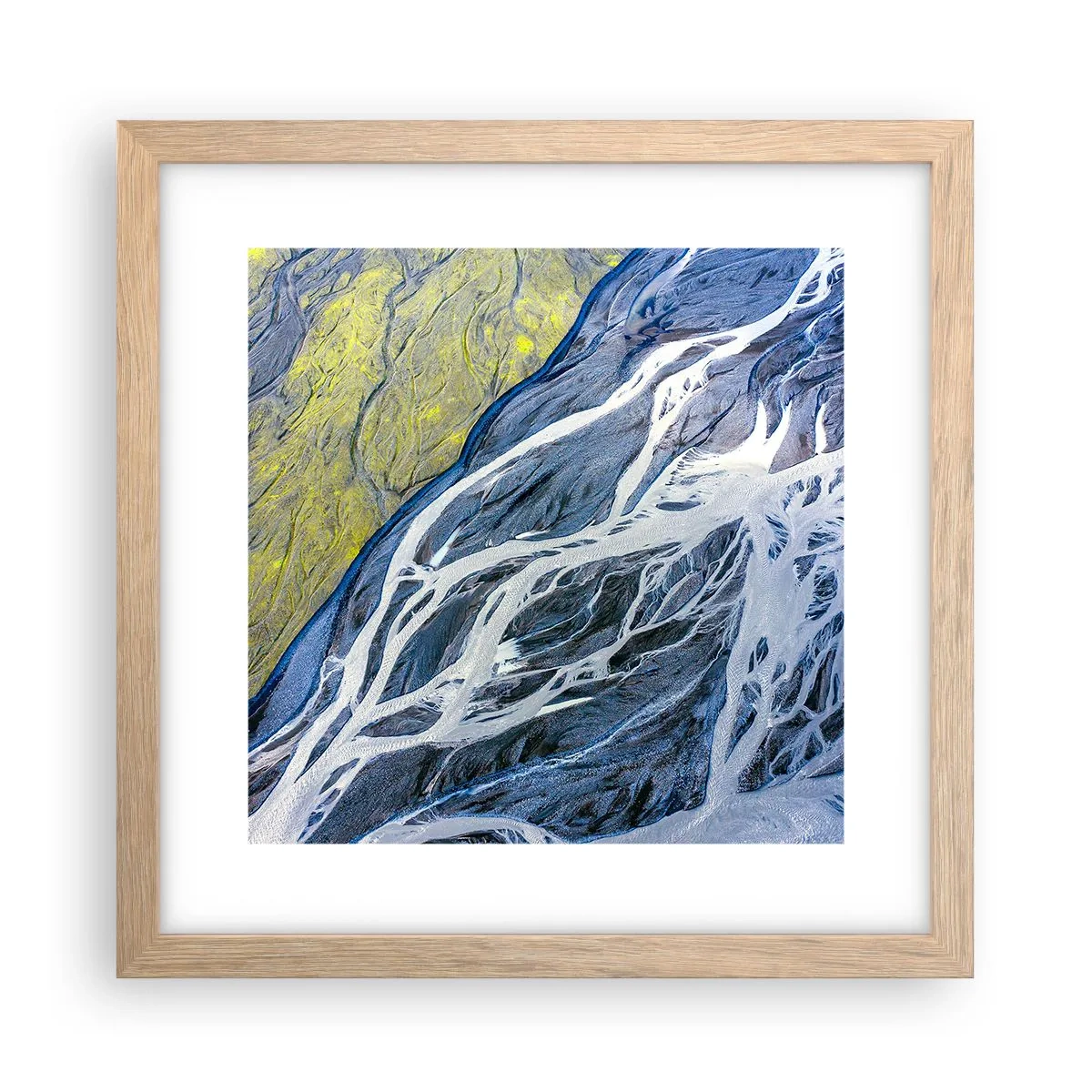 Plakat w ramie jasny dąb - Naskalne malowidła natury - 30x30 cm