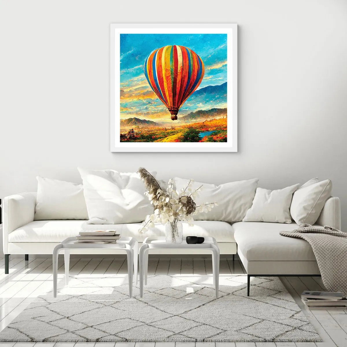 Plakat w białej ramie - W ciszy widać więcej - 50x50 cm