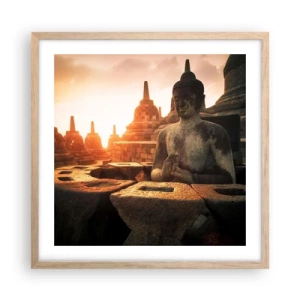 Plakat w ramie jasny dąb - Pogoda wielkiej mądrości - 50x50 cm