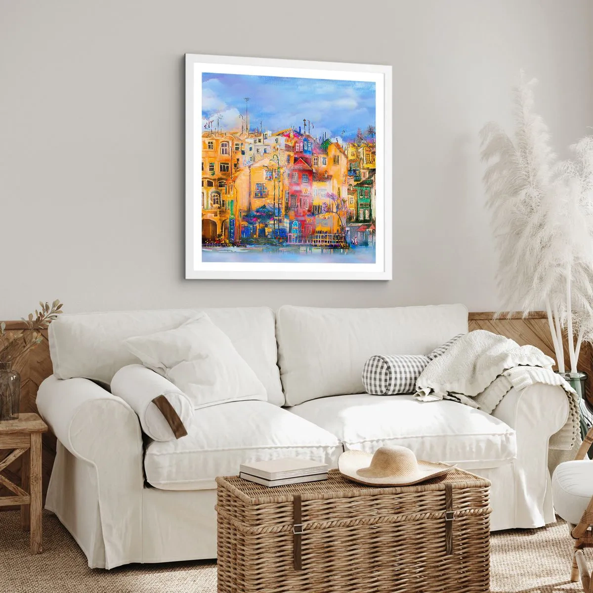 Plakat w białej ramie - Jesteśmy razem - 50x50 cm